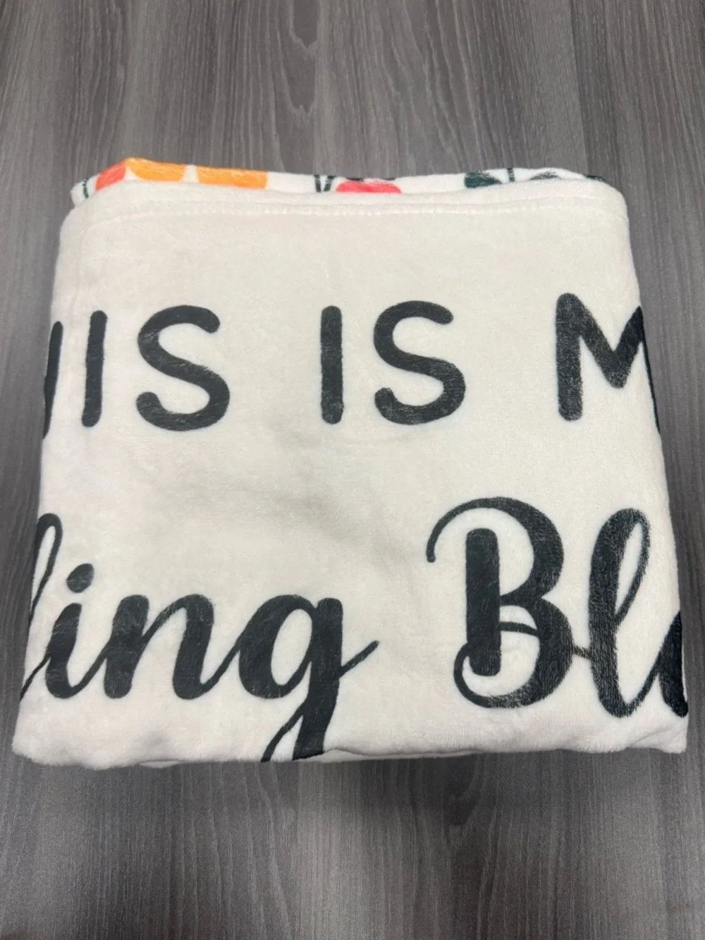White Reading Blanket Floral Print Throw “This is my Reading Blanket”
